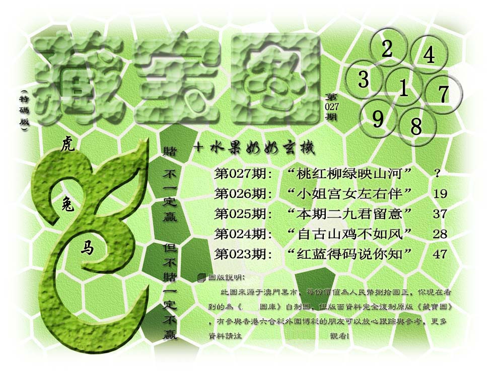 027期(水果奶奶藏宝图)正版[图]