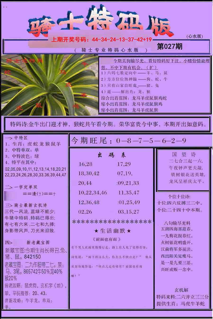 027期骑士特码版[图]