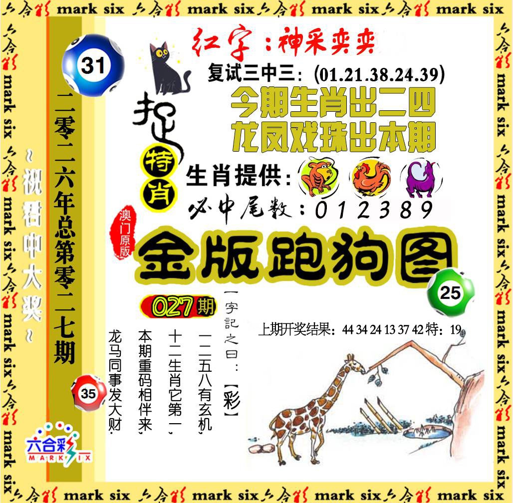 027期金版跑狗图[图]