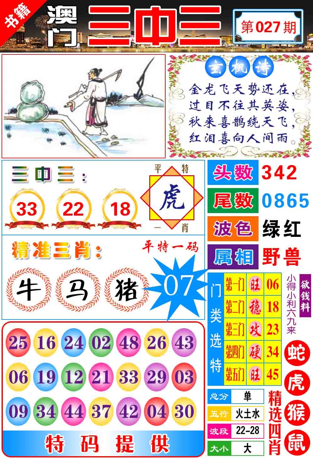 027期澳门宝典三中三[图]