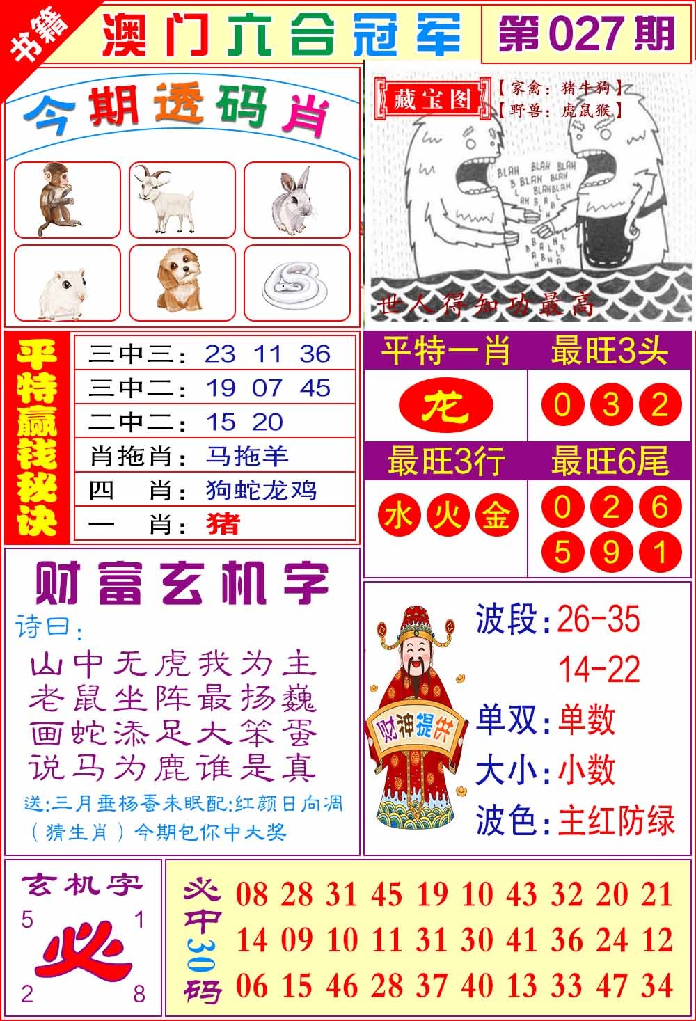 027期澳门六合冠军[图]