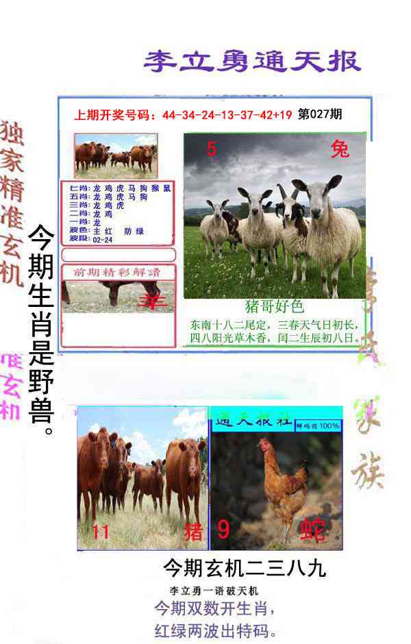 027期李立勇通天报[图]