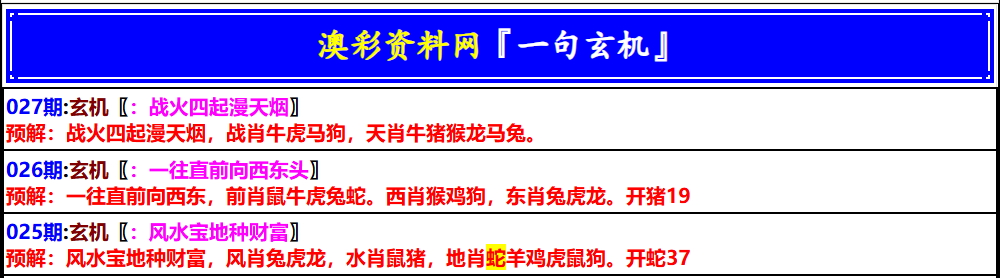 027期澳门一句玄机[图]