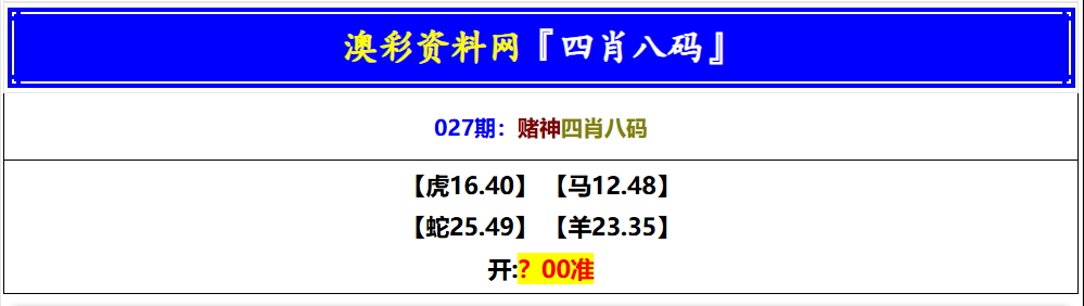 027期赌神四肖八码[图]