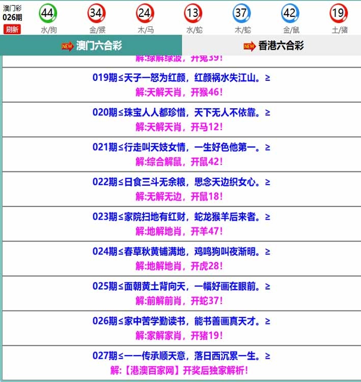 027期百家网玄机[图]